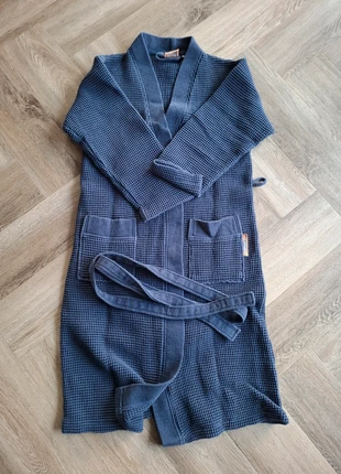 Wafel badjas donkerblauw, merk: badrock spa, staat: Heel goed, maat: M, € 7,50, € 8,58 inclusief Kopersbescherming