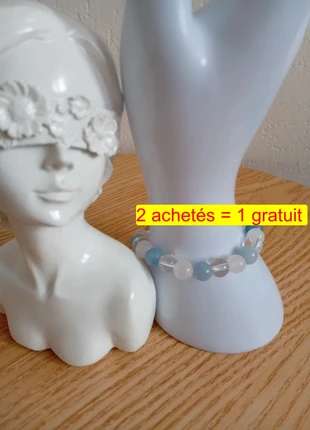 Aigue marine fluorite angelite bracelet en pierres naturelles Lithothérapie, état: Très bon état, 12,00 €, 13,30 € Protection acheteurs (Pro) incluse
