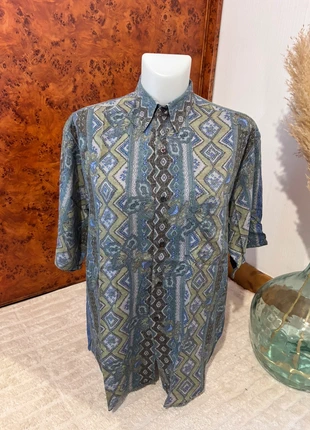 Chemise homme XL – imprimé vintage bleu & vert Col & Poignets, brand: Selected Homme, condition: Very good, size: XL, €10.00, €11.20 includes Buyer Protection Pro