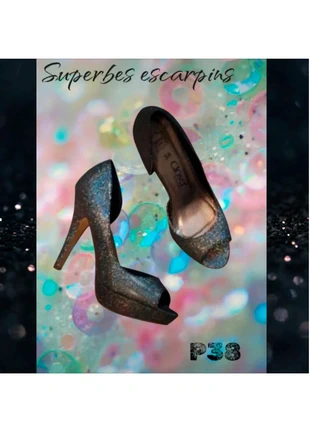 👠 Escarpins brillants argentés (P38) 👠, marca: closer, estado: Muito bom, tamanho: 38, €16.99, €18.54 inclui Proteção do Comprador