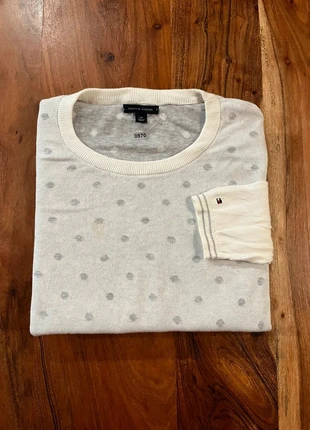 Pull Tommy Hilfiger Col Rond Femme Blanc a Pois Gris Doux Manche Longue L, brand: Tommy Hilfiger, condition: Good, size: L / 40 / 12, €9.90, €11.10 includes Buyer Protection Pro