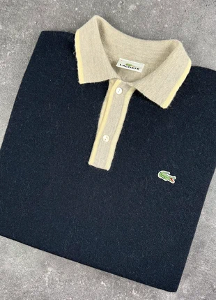 Polo pull manches longues Lacoste bicolore gris bleu - M homme - laine KZL 22, merk: Lacoste, staat: Heel goed, maat: M, € 35,00, € 37,45 inclusief Kopersbescherming Pro