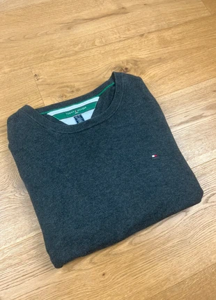Pull col rond Tommy Hilfiger gris foncé homme taille L coton logo brodé élégant classique, marque: Tommy Hilfiger, état: Très bon état, taille: L, 25,00 €, 26,95 € Protection acheteurs incluse