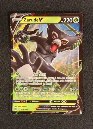 Zarude V 016/172 - EB9 - Etat Sortie de Booster, marke: Pokémon, zustand: Neu, mit Etikett, 3,00 €, 3,85 € inklusive Vinted-Käuferschutz