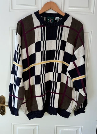 IZOD Vintage Geometric Square Pattern Knitted Jumper size XL, brand: IZOD, condition: Good, size: XL, €25.00, €26.95 includes Buyer Protection