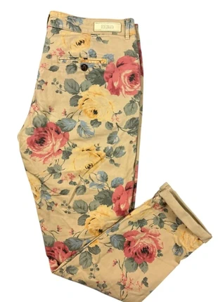Pantalon femme REIKO Sandy Fleuri vintage beige floral coupe droite taille 39 FR coton confortable, marca: Reiko, estado: Bueno, tamaño: M / 38 / 10, 25,00 €, 26,95 € Protección al comprador incluida