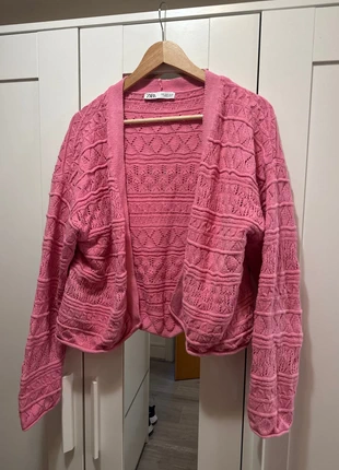 Cardigan Rosa Tricotado da Zara – 100% Algodão, marca: Zara, estado: Bueno, tamaño: S / 36 / 8, 7,00 €, 8,05 € Protección al comprador incluida