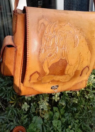 Vintage Demon Alternative Alt Leather Tas Bag Groot Bruin, merk: Vintage, staat: Goed, € 32,00, € 34,30 inclusief Kopersbescherming