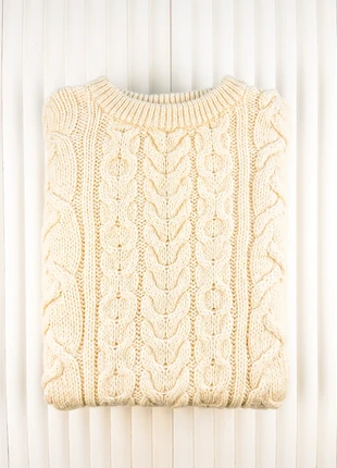 Pull en Laine Motifs Irlandais Traditionnels Made in United Kingdom Col rond Écru Taille M/L Mixte, marque: Heritage, état: Neuf sans étiquette, taille: M, 79,00 €, 83,65 € Protection acheteurs incluse