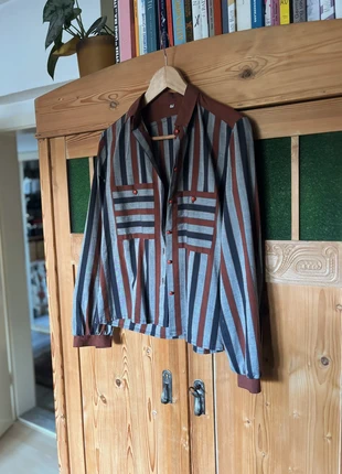 Vintage Bluse Hemd Chocolate Brown Blue Gr. 38, brand: Vintage Dressing, condizioni: Ottime, taglia: M / IT 42 / EU 38, €15.00, €16.45 include la Protezione acquisti