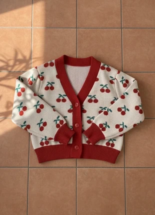 Cardigan cerises rouge crème – taille M – look mignon cosy vintage, marque: eloria, état: Très bon état, taille: M / 38 / 10, 44,99 €, 47,94 € Protection acheteurs (Pro) incluse