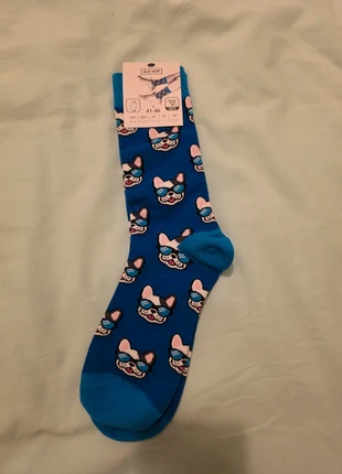 Franse Bulldog sokken, merk: Ale-Hop, staat: Nieuw met prijskaartje, maat: M | 43–46, € 1,50, € 2,28 inclusief Kopersbescherming