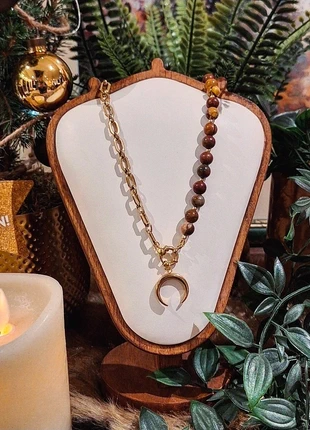 🍂 mooie natuurstenenen ketting met trend kleuren!!, merk: Handgemaakt, staat: Nieuw zonder prijskaartje, € 25,00, € 26,95 inclusief Kopersbescherming