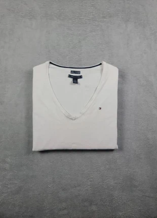 Pull Col V Tommy Hilfiger Blanc Taille L Femme Logo Brodé Pima Coton Très Bon État #109, marke: Tommy Hilfiger, zustand: Sehr gut, größe: L / 40 / 12, 14,99 €, 16,44 € beinhaltet Vinted-Käuferschutz Pro