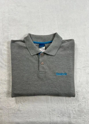 Polo manches courtes uni vintage Reebok - Taille M Homme - Gris logo brodé bleu, brand: Reebok, condition: Very good, size: M, €6.00, €7.00 includes Buyer Protection