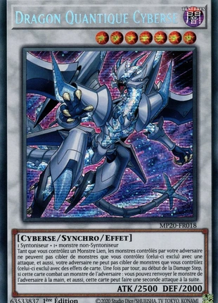 Yu-Gi-Oh! : Dragon Quantique Cyberse I MP20-FR018 I Secret Rare, brand: Yu-Gi-Oh!, condition: Very good, €1.90, €2.70 includes Buyer Protection Pro