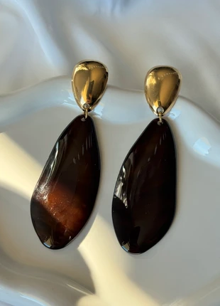 Orecchini maxi pendenti marrone e oro in acciaio inox | stile vintage elegante e scenografico, merk: Vintage, staat: Heel goed, € 15,00, € 16,45 inclusief Kopersbescherming