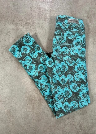 Jean Vintage En Velours Côtelé / Corduroy justice turquoise fleuri denim taille 10S, brand: Vintage Dressing, condition: Very good, size: 10 years / 140 cm, €9.00, €10.15 includes Buyer Protection Pro