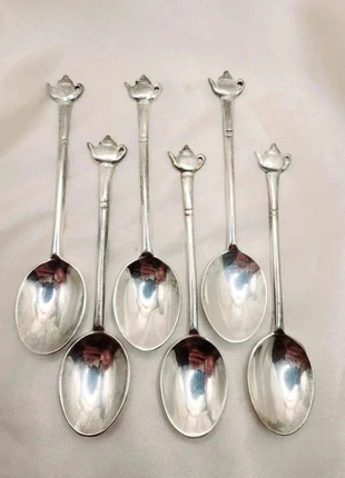 6 cuillères vintage théière vintage spoon teapot romantic cottage shabby chic, merk: Vintage Chic, staat: Heel goed, € 16,00, € 17,50 inclusief Kopersbescherming