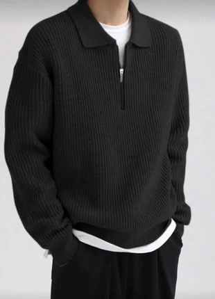 🖤 Pull noir côtelé à col zippé – Classique intemporel, marque: ManIAm, état: Très bon état, taille: M, 43,99 €, 46,89 € Protection acheteurs incluse