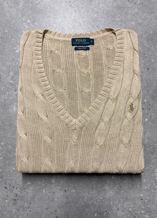 Torsadé Ralph Lauren femme pull col v crème beige brodé sweat cable knit vneck col v PR5-35, marque: Ralph Lauren, état: Très bon état, taille: S / 36 / 8, 49,90 €, 53,10 € Protection acheteurs (Pro) incluse