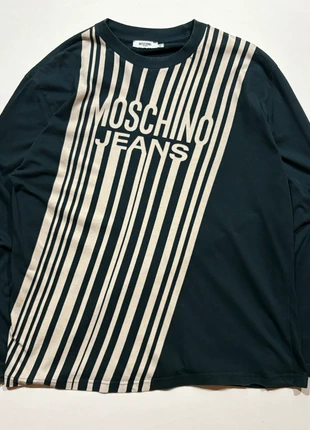 Moschino Long Sleeve T-Shirt Men’s Medium Black Beige Vintage Y2K, brand: Moschino, condition: Very good, size: M, £29.50, £31.68 includes Buyer Protection