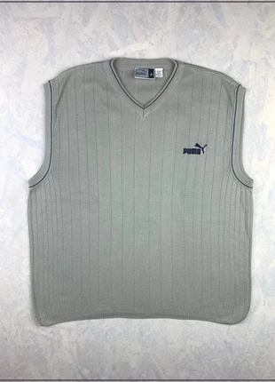 Pull sans manches Puma Vintage col V gris M, marca: Puma, estado: Muito bom, tamanho: M, €22.50, €24.33 inclui Proteção do Comprador