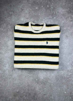 Pull À Col Rond Maille Polo Ralph Lauren Taille M Homme Blanc À Rayures Vert Jaune 100% Laine #LA262, marque: Ralph Lauren, état: Très bon état, taille: M, 55,00 €, 58,45 € Protection acheteurs (Pro) incluse