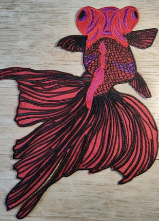 Grande broderie patch a coudre, poisson rouge, carp koi, marque: misscoupons17, état: Neuf avec étiquette, 6,00 €, 7,00 € Protection acheteurs incluse