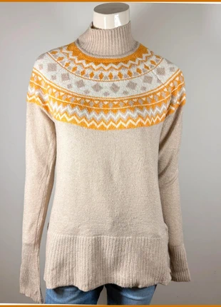 Icelandic style turtleneck sweater, beige & yellow Nordic pattern, size M, marque: Vintage Dressing, état: Très bon état, taille: M / 38 / 10, 17,90 €, 19,50 € Protection acheteurs incluse