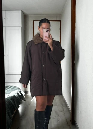 Manteau / veste marron vintage col en fausse fourrure, marque: friperie, état: Très bon état, taille: M / 38 / 10, 12,00 €, 13,30 € Protection acheteurs incluse