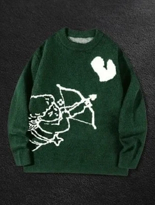 Pull vert foncé Cupidon & cœur homme - Taille M, marke: Vintage Dressing, zustand: Sehr gut, größe: M, 55,00 €, 58,45 € inklusive Vinted-Käuferschutz