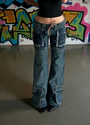 Denim Vintage Skater Y2K Bootcut 90s 2000s Japan Style Hip-Hop Rave StreetWear, merk: Japan Style, staat: Heel goed, maat: XS / 34 / 6, € 34,99, € 37,44 inclusief Kopersbescherming Pro