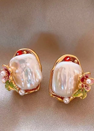 Boucles d’oreilles vintage – Perles baroques & plaqué or, marque: Unique, état: Très bon état, 9,00 €, 10,15 € Protection acheteurs incluse