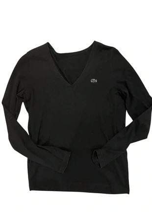 T-shirt femme Lacoste noir manches longues – col V élégant, brand: Lacoste, condition: Very good, size: M / 38 / 10, €25.00, €26.95 includes Buyer Protection