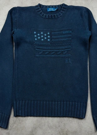 Pull col rond Ralph Lauren Flag Drapeau Americain USA sweater crewneck XS Bleu marine #A001 - 24, brand: Ralph Lauren, condition: Very good, size: XS, €70.00, €74.20 includes Buyer Protection