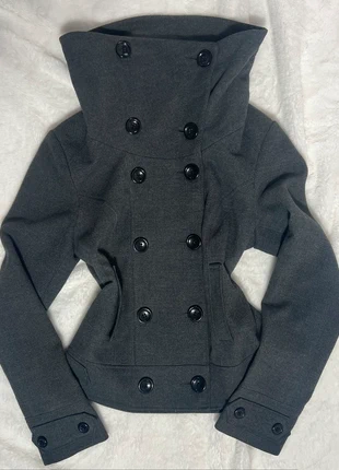 Caban gris maxi col, marque: Vintage Dressing, état: Très bon état, taille: S / 36 / 8, 45,00 €, 47,95 € Protection acheteurs (Pro) incluse