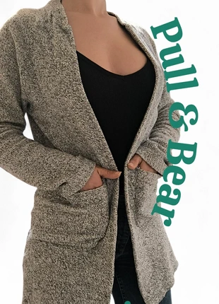 cárdigan long/knit coat/gilet long/maxi-strickjacke gris/grau jaspeado pull & bear knit (s/m), marque: Pull & Bear, état: Bon état, taille: S / 36 / 8, 3,00 €, 3,85 € Protection acheteurs incluse