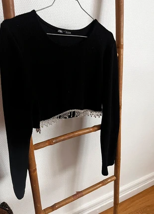 Haut court Zara à strass, marque: Zara, état: Bon état, taille: S / 36 / 8, 2,00 €, 2,80 € Protection acheteurs incluse