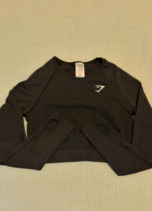 Crop top Gymshark manche longue avec passe pouce - Noir - Femme taille M, brand: Gymshark, condizioni: Ottime, taglia: M / IT 42 / EU 38, €17.00, €18.55 include la Protezione acquisti