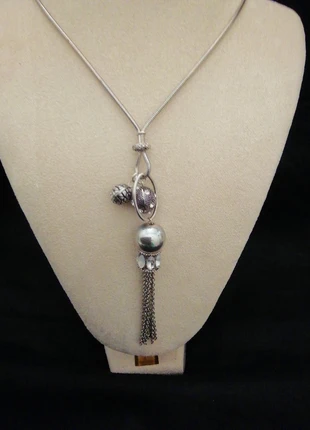 Joli collier, sautoir, métal, argenté, très belle qualité, marca: Fantaisie, estado: Muy bueno, 5,00 €, 5,95 € Protección al comprador incluida