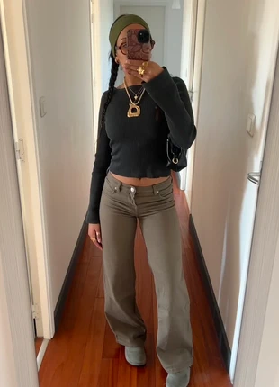 Jean taille basse kaki H&M, marke: H&M, zustand: Sehr gut, größe: XXS / 32 / 4, 10,00 €, 11,20 € inklusive Vinted-Käuferschutz