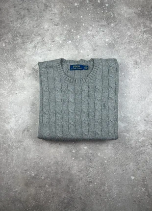 Pull Col Rond Tressé Torsade Polo Ralph Lauren Taille L Homme Gris Logo Brodé Gris 100% Coton #R82, marque: Ralph Lauren, état: Très bon état, taille: L, 60,00 €, 63,70 € Protection acheteurs (Pro) incluse