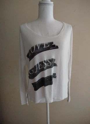 Top a maniche lunghe Guess donna tg s comoda, marque: GUESS, état: Très bon état, taille: S / 36 / 8, 12,90 €, 14,25 € Protection acheteurs incluse