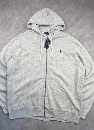 Pull / veste zippée à capuche Ralph Lauren grise logo brodé marine neuve - taille XL, brand: Ralph Lauren, condizioni: Nuovo con cartellino, taglia: XL, €79.90, €84.60 include la Protezione acquisti Pro