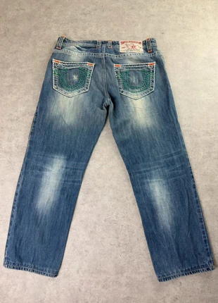 Pantalon jambes larges True Religion bleu taille W34/L, marque: True Religion, état: Très bon état, taille: L / 40 / 12, 39,00 €, 41,65 € Protection acheteurs (Pro) incluse