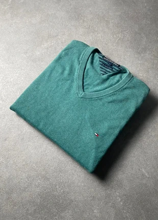 Pull vintage col V Tommy Hilfiger vert - Taille L, brand: Tommy Hilfiger, condition: Satisfactory, size: L, €9.99, €11.19 includes Buyer Protection