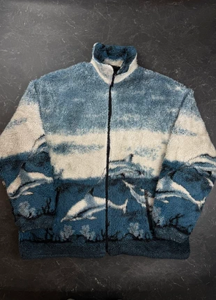 Veste polaire vintage crazy motif dauphin 70s 80s 90s Taille XXL femme, brand: Vintage Dressing, condition: Very good, size: XXL / 44 / 16, €30.00, €32.20 includes Buyer Protection Pro