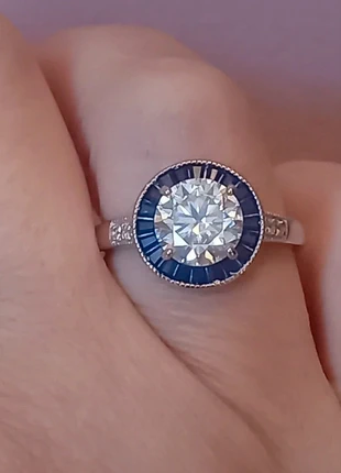 Bague Moissanite Vintage 2 Carats Certifiée, marque: Diamant, état: Neuf avec étiquette, taille: 18,1 mm, 100,00 €, 105,70 € Protection acheteurs (Pro) incluse