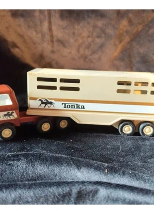Camion tracteur Tonka vintage – Transport chevaux – Métal & plastique – Beige/Marron, brand: Tonka, condition: Good, size: One size, €13.00, €14.35 includes Buyer Protection